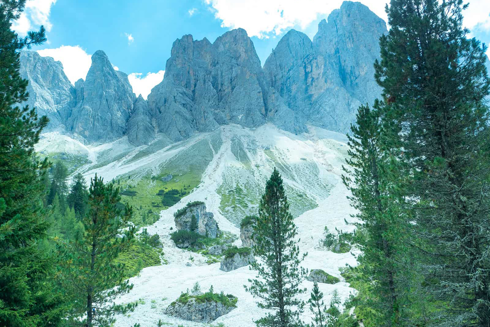 Looking up to Seceda, Ortisei