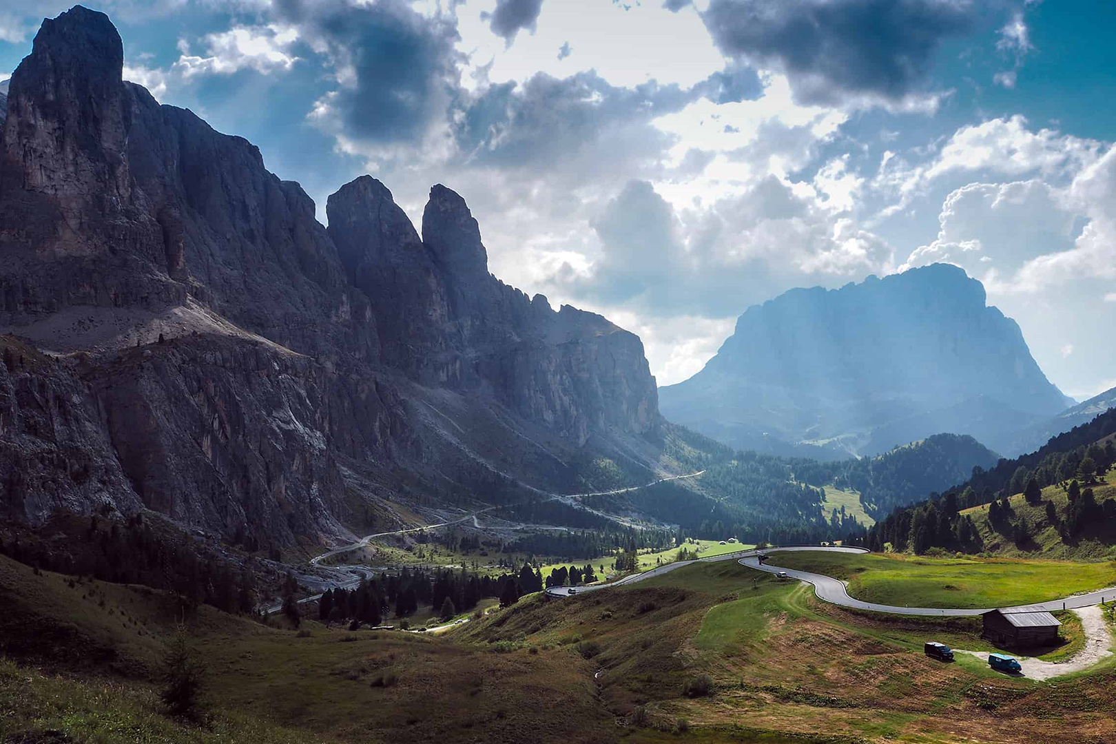 Stunning mountain ranges at the Italian Dolomites