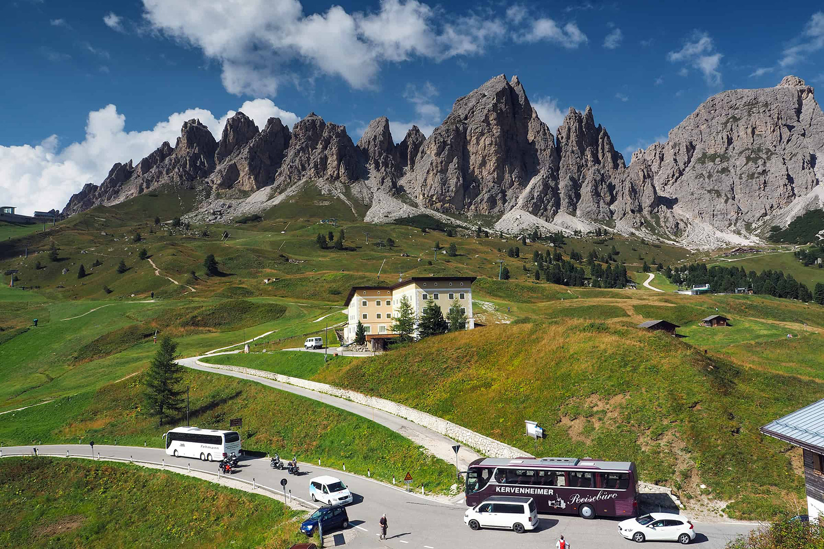 Beautiful mountain range at the Italian Dolomites