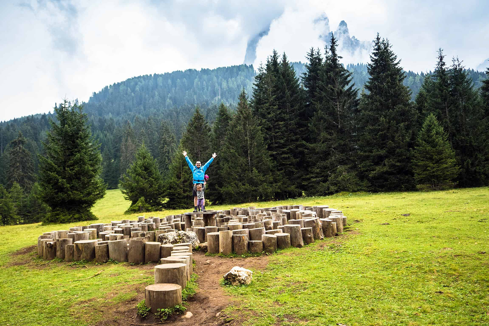 Children playground at the Italian Dolomites